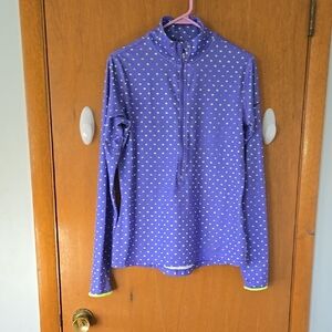Nike, Purple Polka Dot Long Sleeve Top Size L.
